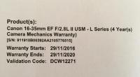 Canon Lens EF 16-35mm F/2.8 II USM–L Series (Warranty until 2020)