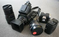 Hasselblad camera and lenses. Hasselblad camera and lenses.