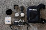 Olympus OM-D E-M5 Mark II Silver Camera Body + 2 Olympus M Zuiko Lenses + Lowepro bag NEAR NEW